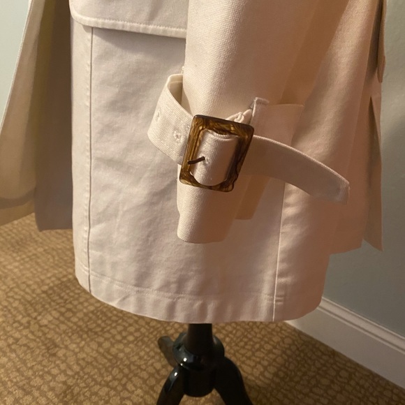 Talbots Lined White Belted Rain oat - Picture 6 of 8
